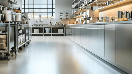 Clean Modern Stainless Steel Kitchen Interior Design