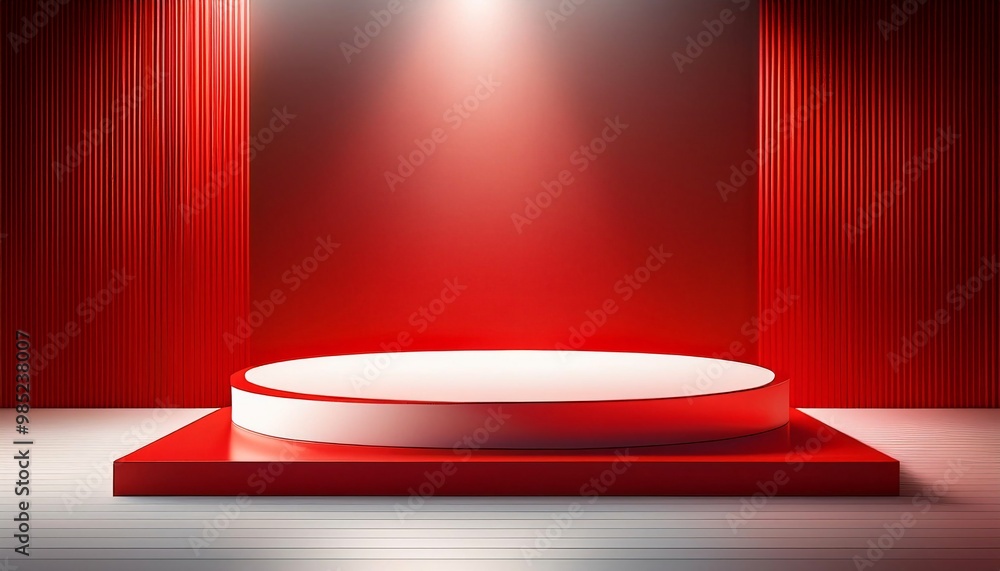 Sticker Empty room platform minimalist background for product presentation and object display. 3d rendering