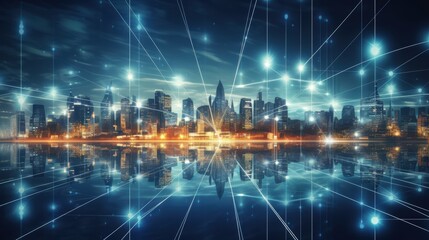 Fototapeta premium 5G wireless network, high speed internet, cloud computing or connect diagram technology, Data storage, service, synchronize, online, financial, Connectivity global, smart city, ecommerce, facility