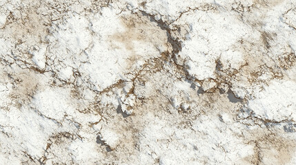 Fototapeta premium a seamless texture of saline soil, featuring white and grey crusty salt deposits over a sandy surface, the harsh