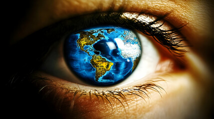 Earth In Eye Illustration