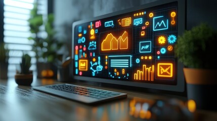 business technology ernet and network concept influencer marketing plan social media strategy conceptillustration