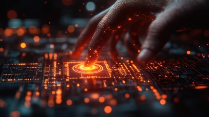 business technology ernet and network concept technology future virtual display button customer experienceillustration