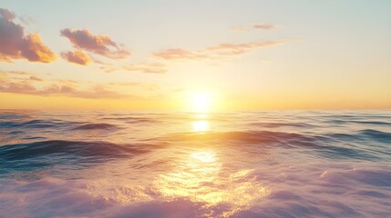 Fototapeta premium Beautiful summer sunrise over sea with calm sunset background image