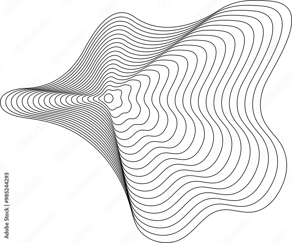 Poster dynamic lines fluid forms. modern design elements