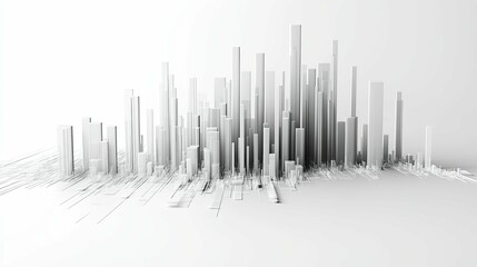 A Monochromatic Architectural Representation of a Modern Cityscape