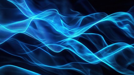 Obraz premium Abstract Blue Smoke Waves