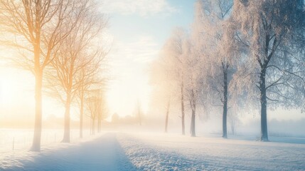 Obraz premium Snowy Winter Path