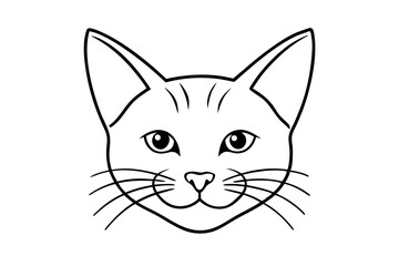 cat domestic animal, cat face silhouette icon white background