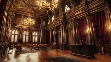 Fototapeta premium Elegant Interior of a Classic Grand Hall