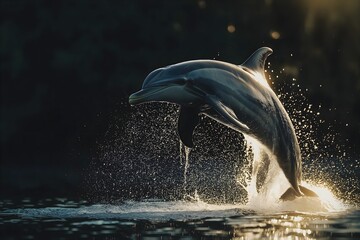 Obraz premium Wildlife Photography Of A Dolphin, Animal Photography, Dolphin Close-up, Dolphin Nature Photography, Animal Portrait Photography, High Quality Dolphin Image