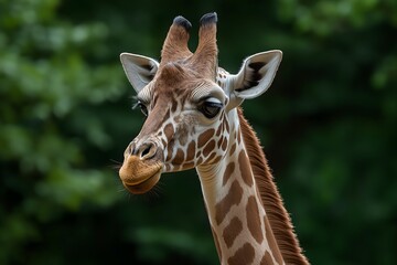 Obraz premium Wildlife Photography Of A Giraffe, Animal Photography, Giraffe Close-up, Giraffe Nature Photography, Animal Portrait Photography, High Quality Giraffe Image