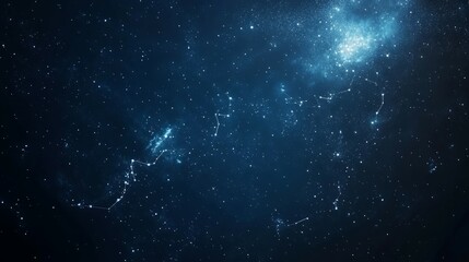 A starry night sky with constellations.