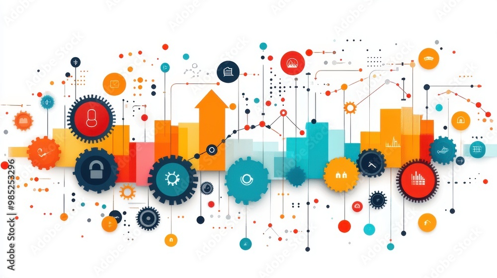 Poster kpi key performance indicator increase optimization business and industrial process