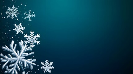 Festive holiday background featuring delicate snowflakes with space for text or logo placement. A subtle winter-themed backdrop ideal for seasonal designs, advertisements, and holiday promotions