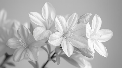 A highly realistic image of a person engaged in Tuberose – Monochrome style in a white background The scene is well-lit, with natural light highlighting the details. The background is slightly 