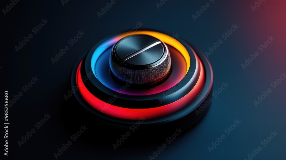 Poster colorful volume knob with smooth gradient design