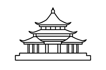 taiwanese  temple  silhouette vector icon