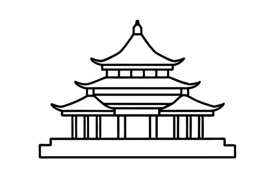 recommend clip art: taiwanese  temple  silhouette vector icon