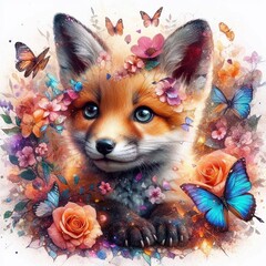 Fototapeta premium niedliches Fuchsbaby