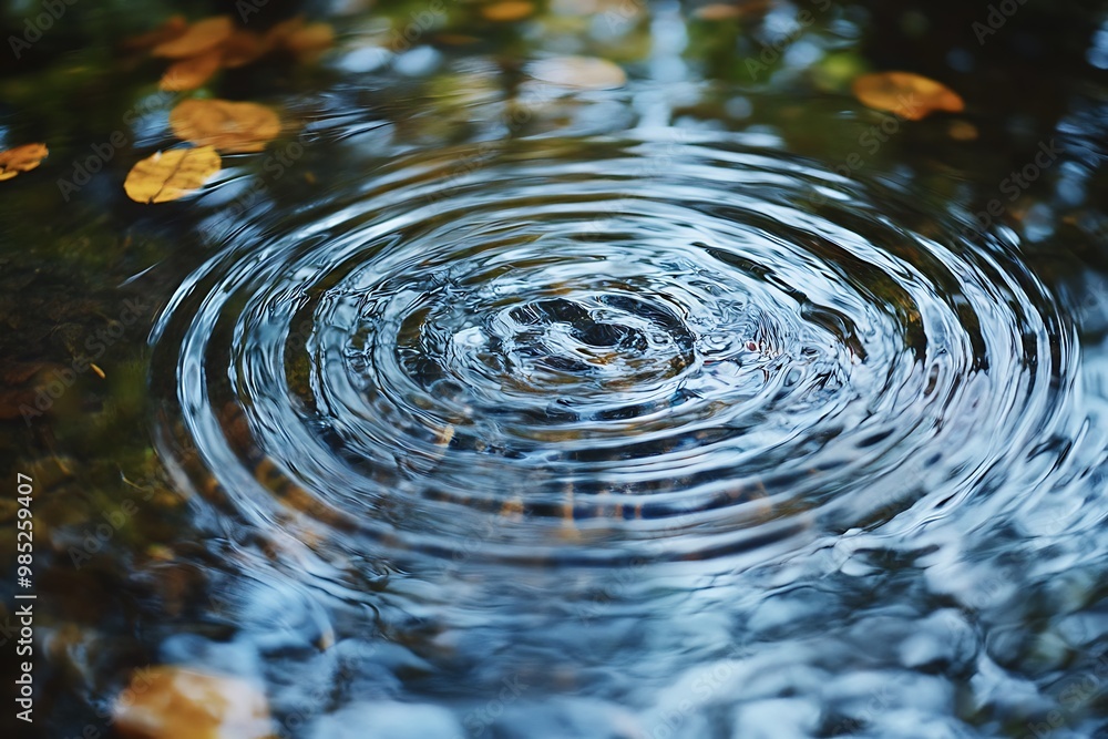 Poster abstract water ripple pattern with concentric circles