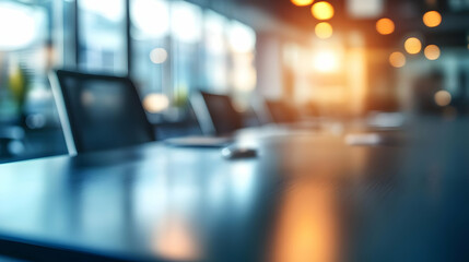 Fototapeta premium Blurred Office Table Background - Abstract Background Image