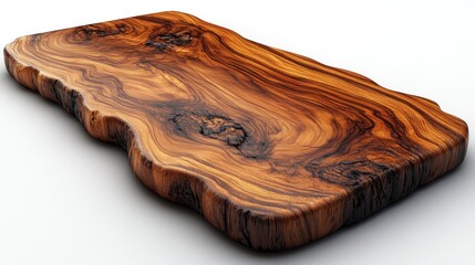 A beautifully crafted wooden slab with intricate grain patterns.