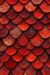 A vibrant and textured image featuring a pattern of overlapping scales in various shades of red, giving a striking and artistic appeal, suitable for various design uses.