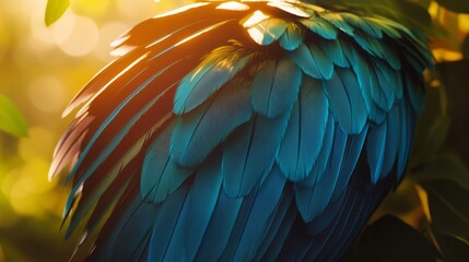 Obraz premium Vivid Feather Details in Sunlight