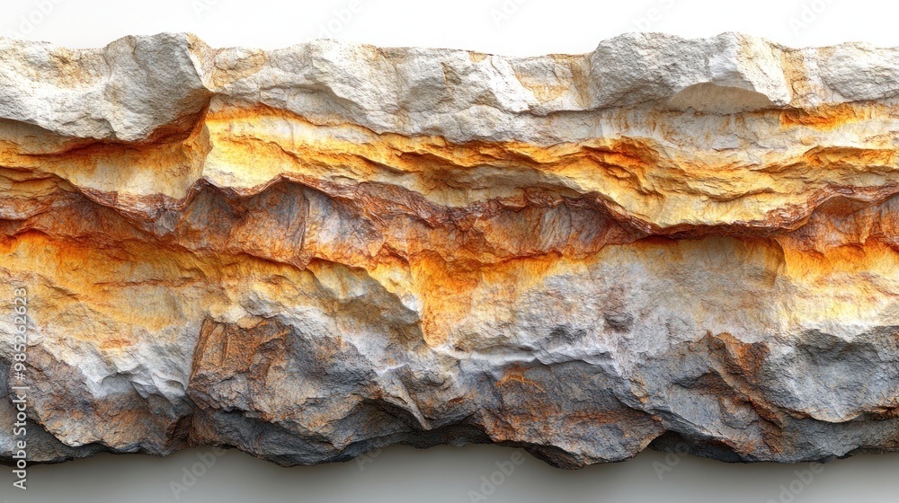 Poster Textured rock formation with layered colors and patterns.
