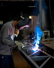 industrial welding workers