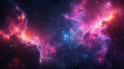 Vibrant nebulae illuminate the vast expanse of space.