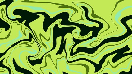 Abstract background of random green wave line texture. Green liquid abstract wallpaper