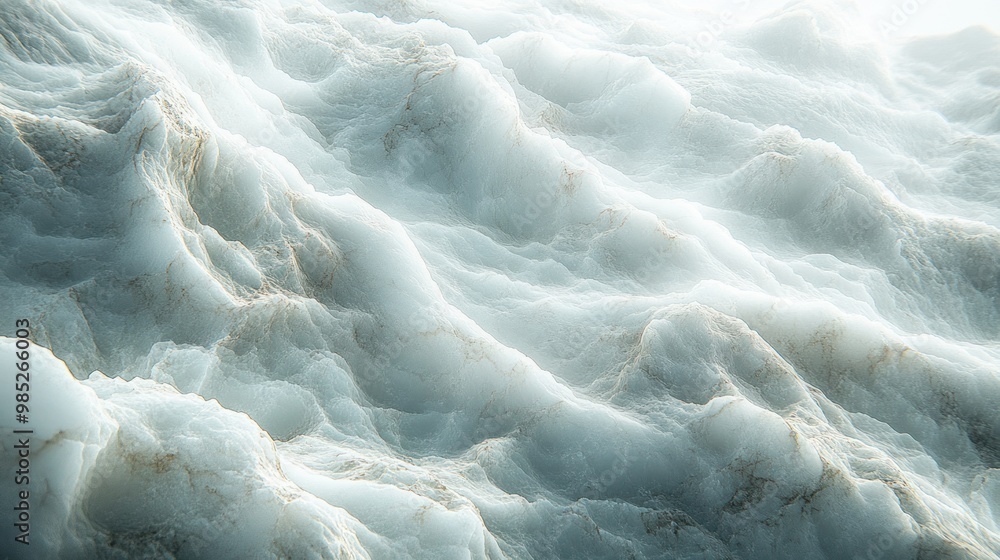 Poster abstract representation of soft, flowing textures resembling waves.