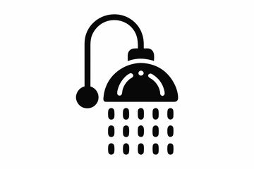 Obraz premium Shower icon, shower silhouette vector, shower bathroom icon 
