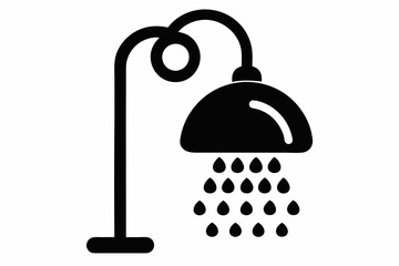 Shower icon, shower silhouette vector, shower bathroom icon
