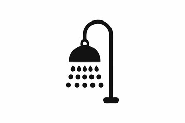 Shower icon, shower silhouette vector, shower bathroom icon
