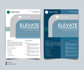 Corporate flyer design template for print, cover page