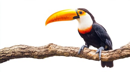 Naklejka premium Colorful Toucan Perched on Branch
