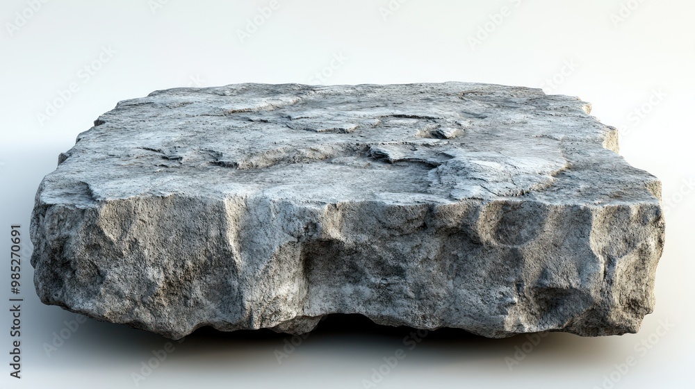 Poster a textured, irregular stone block with a rough surface.