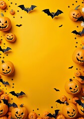 Halloween layout, Halloween copy space, Halloween card layout, Halloween pumpkin, Halloween letter paper, Halloween illustration, Halloween concept, Halloween background, Halloween banner