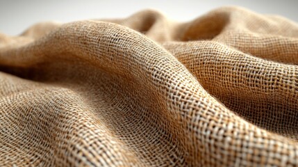 Close-up of textured fabric showcasing natural fibers and folds.
