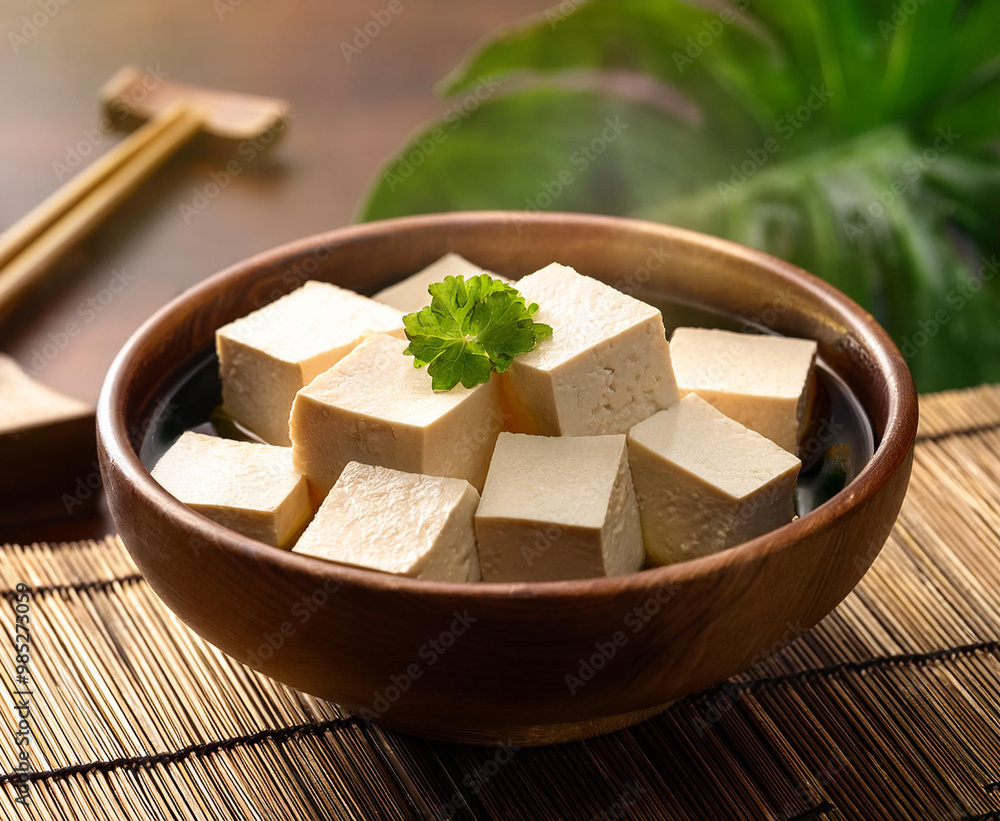 Wall mural a bowl of tofu on the table