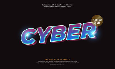 Obraz premium Cyber editable text effect template style