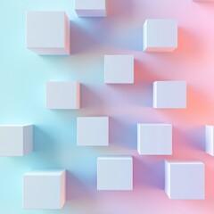Fototapeta premium Abstract 3D Cubes on Colorful Background
