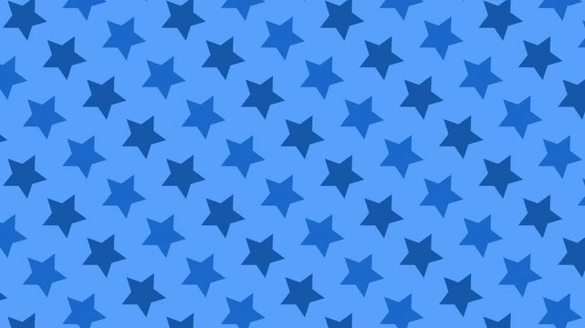 Two colored star shapes scroll diagonally. 4K motion loop blue background.