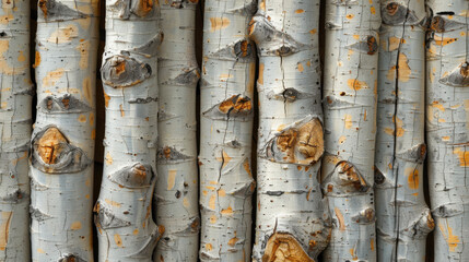 Naklejka premium Closeup of Aspen Tree Bark Texture