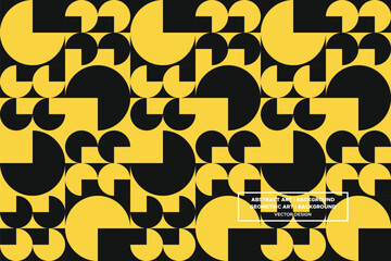 Circular and Circle Shapes and Designs Yellow and Black Colors Geometric Pattern Abstract Pattern Seamless 