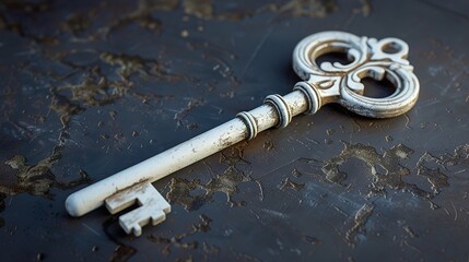 Vintage Key on a Rusty Surface