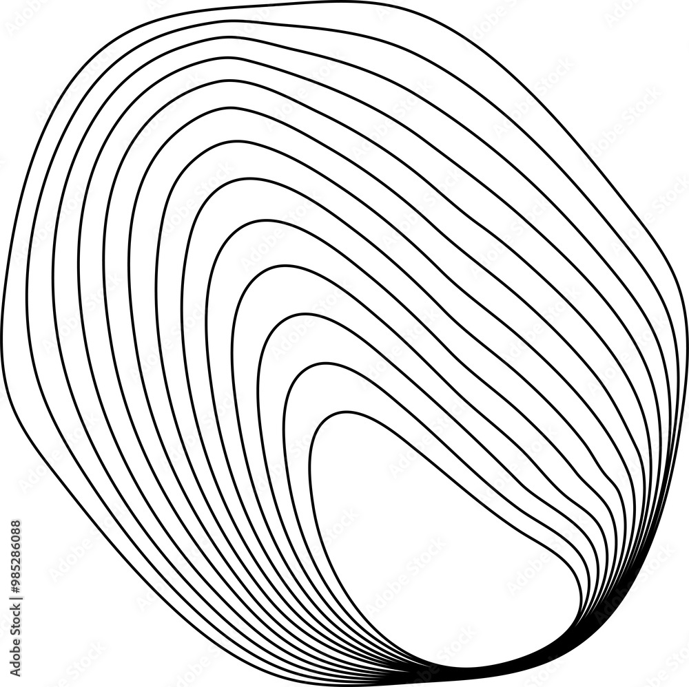 Poster circle blend line fluid shapes made of lines with blend effect